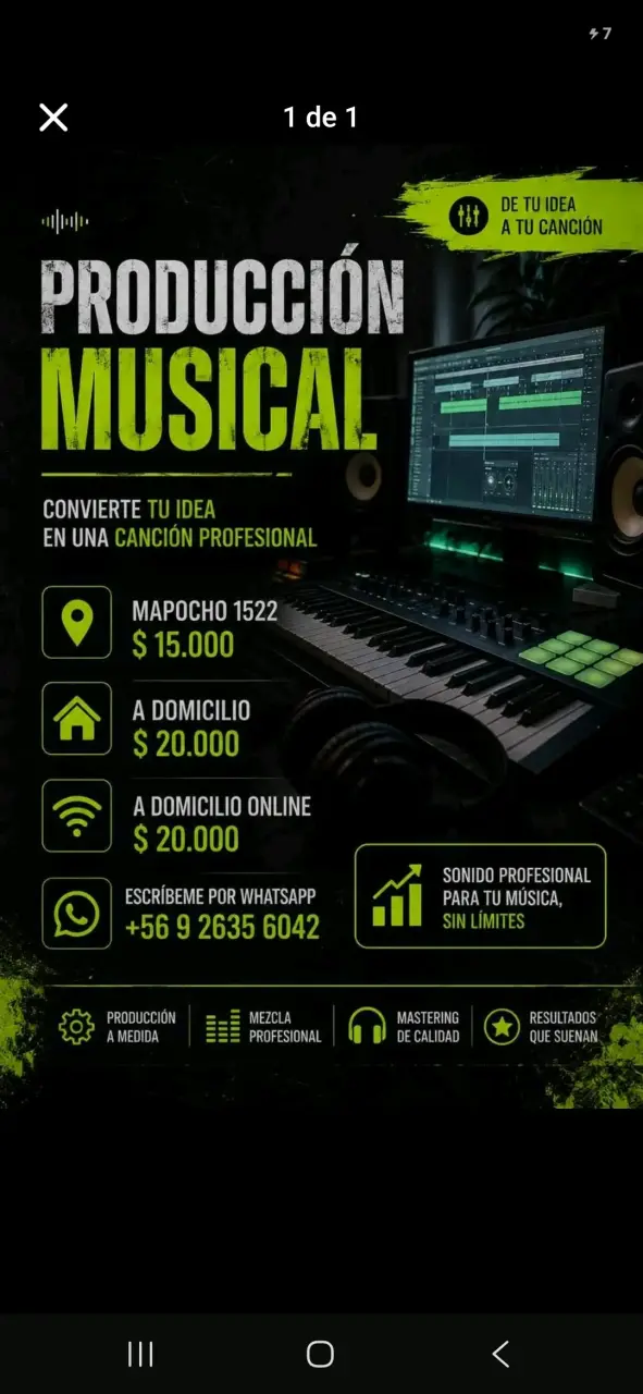 Clases de Producción Musical.