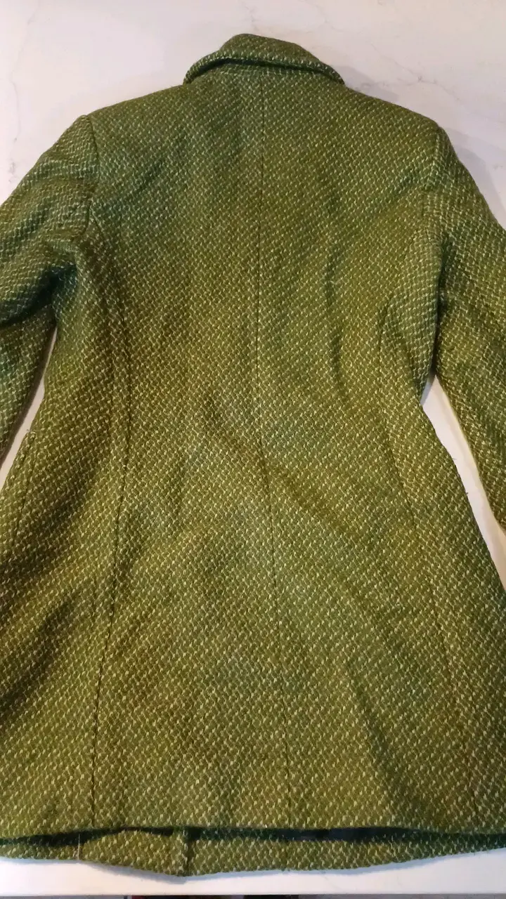 Abrigo verde de lana para mujer - 2