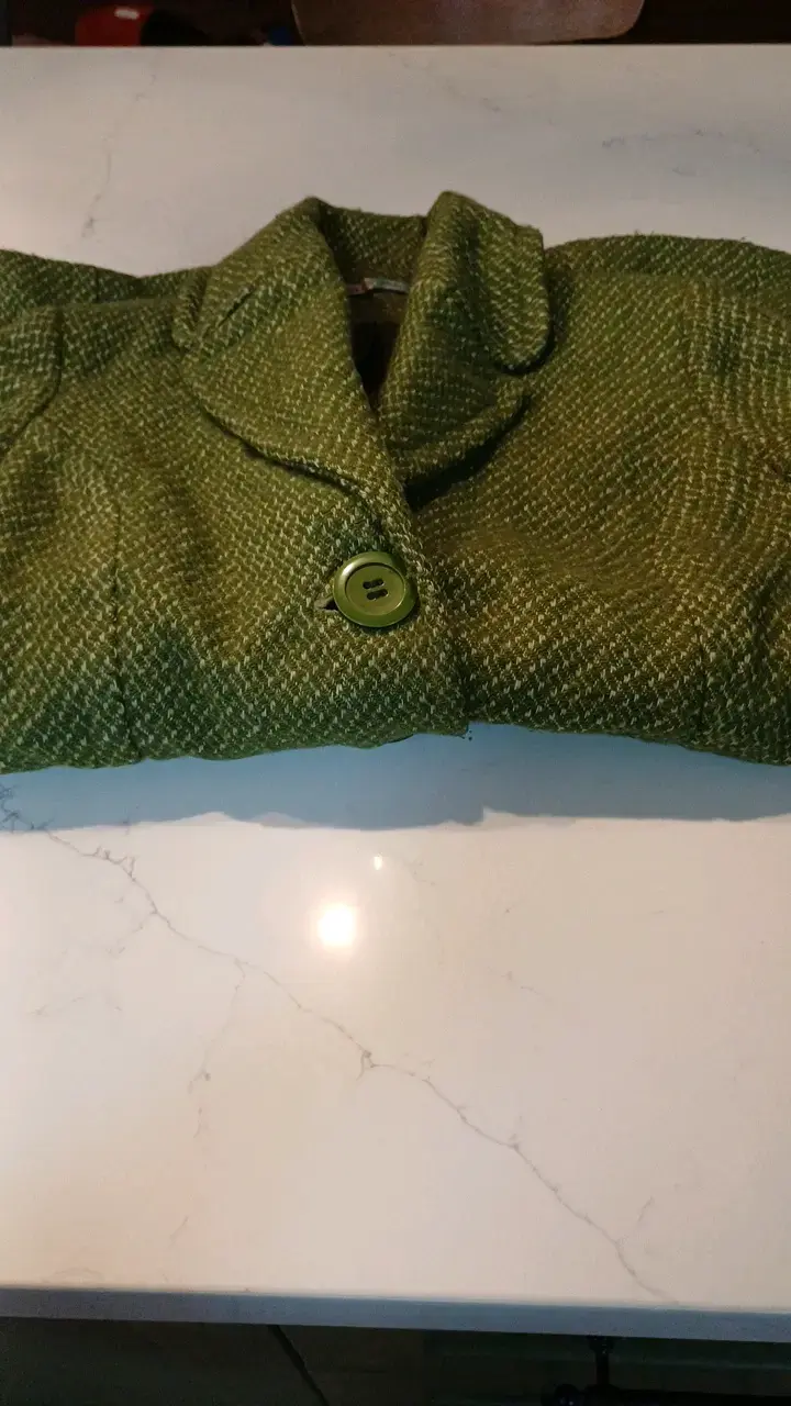 Abrigo verde de lana para mujer - 3