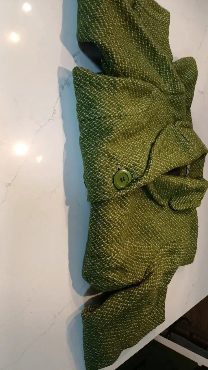 Abrigo verde de lana para mujer - 4