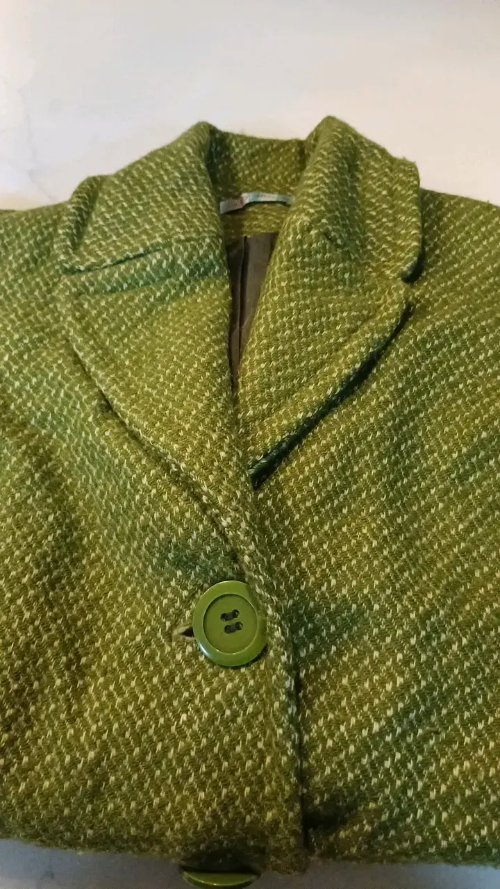 Abrigo verde de lana para mujer - 5