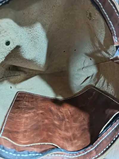 Bolso de 100% cuero marrón Lualca grande - miniatura 3
