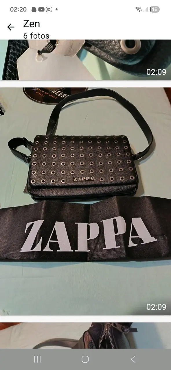Cartera negra con ojales Zappa