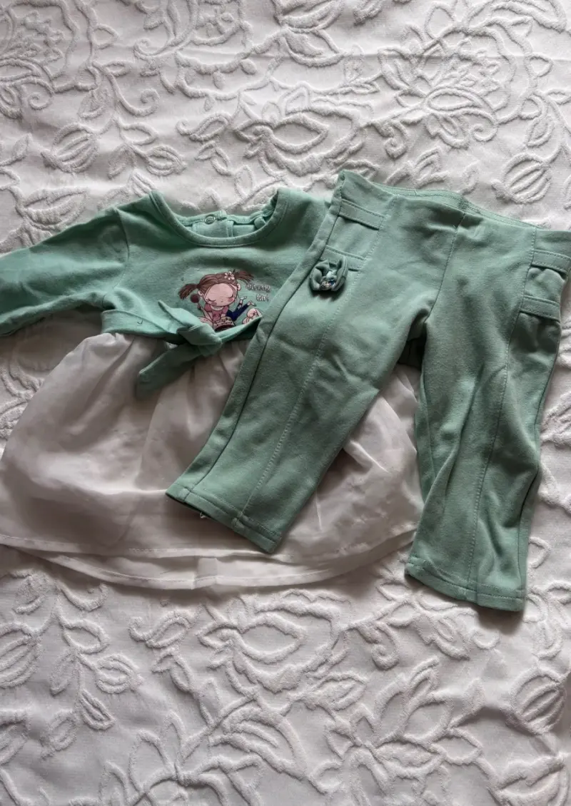Conjunto verde con vestido y pantalón Limon - 2
