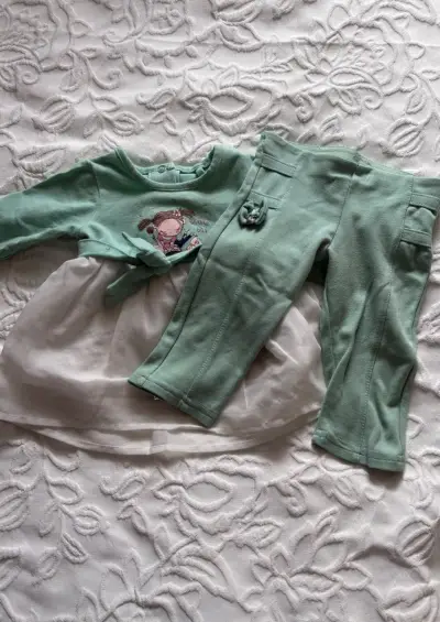 Conjunto verde con vestido y pantalón Limon - miniatura 2