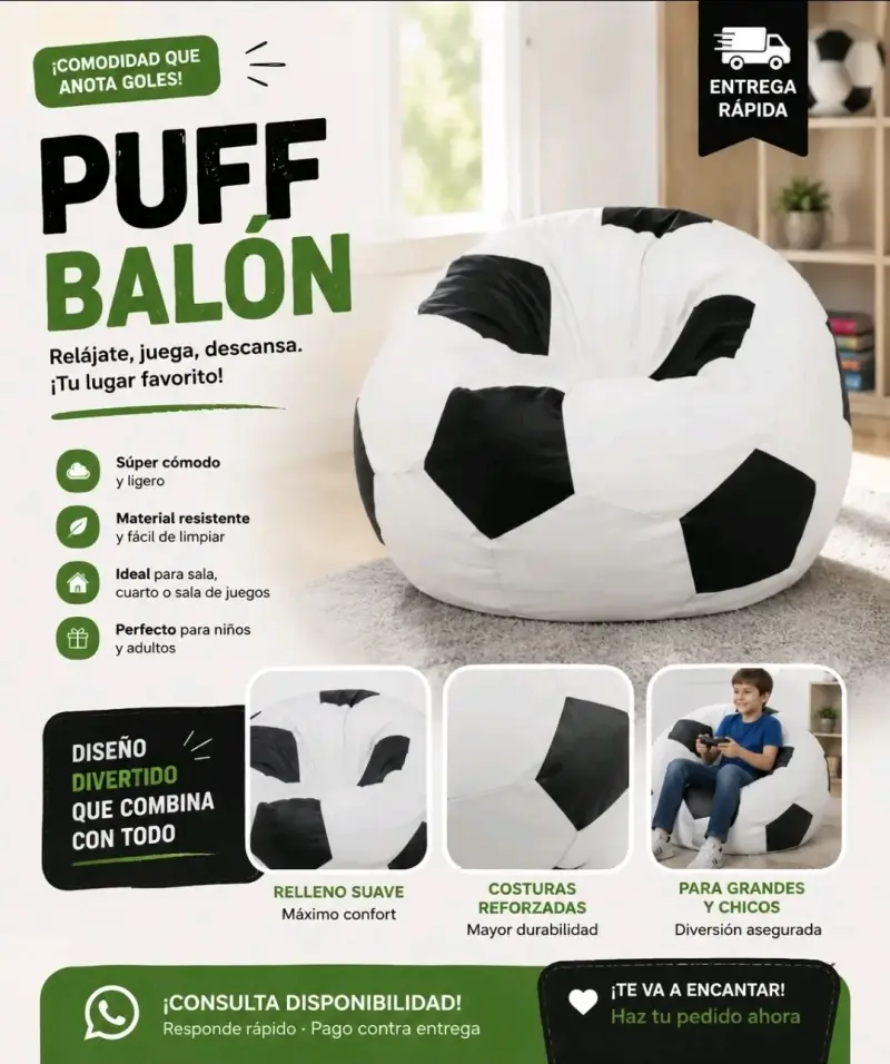 Puff tipo pelota 90x 90 de diámetro - 4