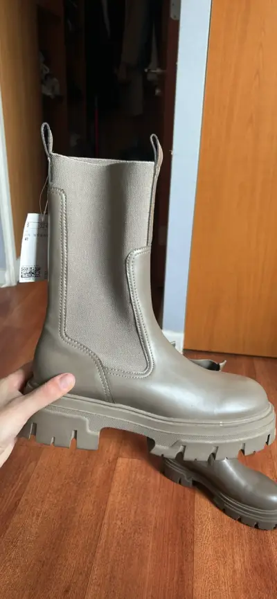 Botas de goma color beige para mujer - miniatura 3