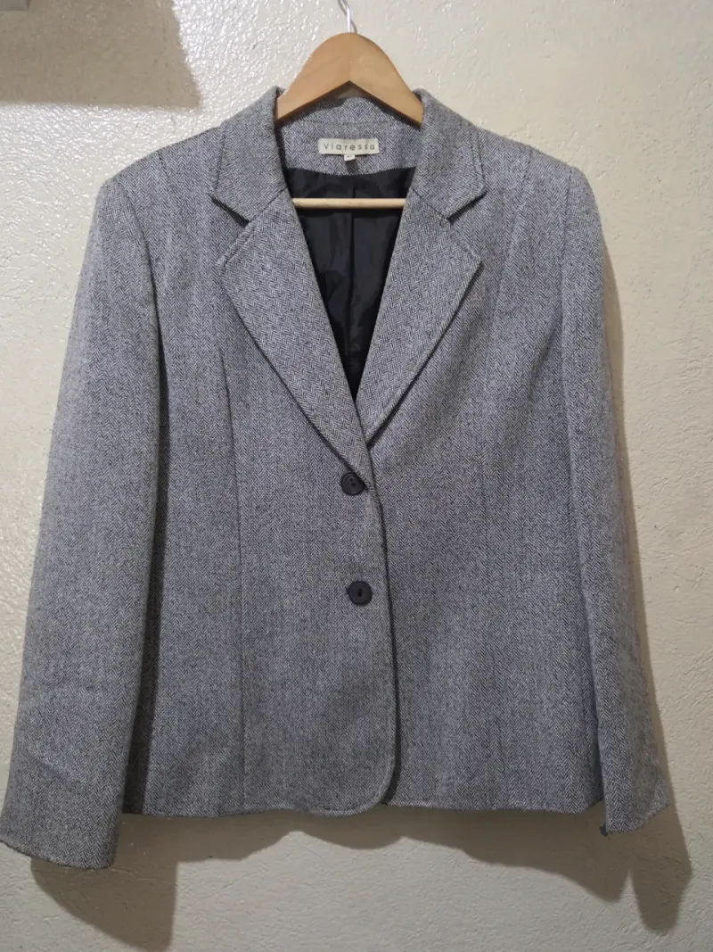 Blazer gris de lana para mujer Viarella - 4