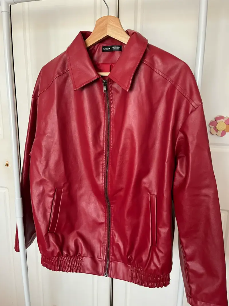 Chaqueta de cuero sintético roja Shein
