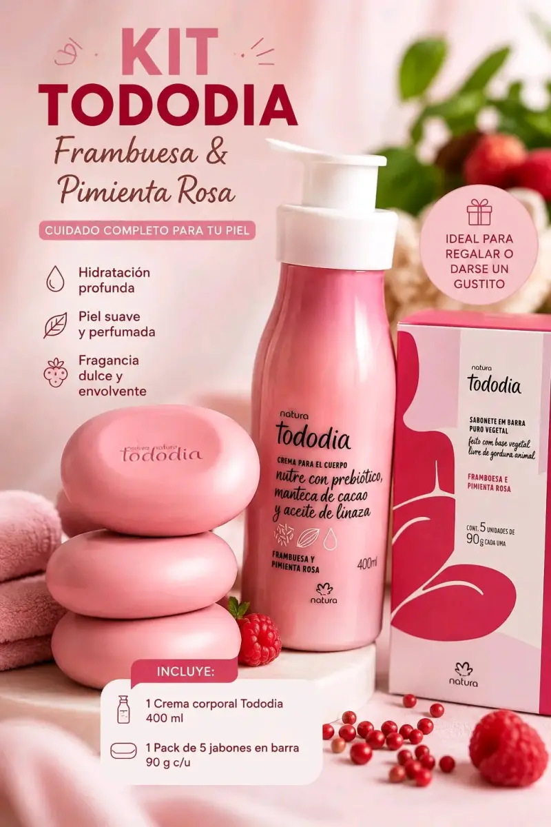 Kit Tododia Frambuesa y Pimienta Rosa Natura