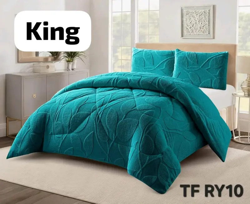Edredón King Turquesa Diseño Moderno
