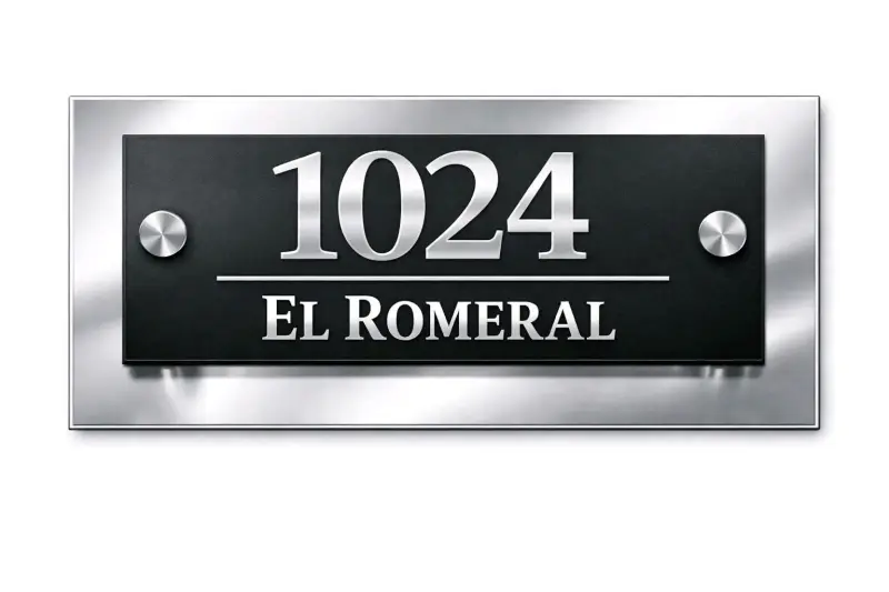 Placa de dirección moderna personalizada - 1