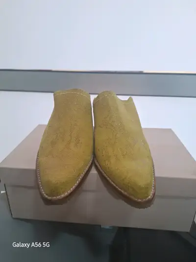 Zuecos de cuero amarillo Exoter con tacón - miniatura 2