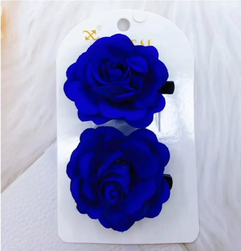 Set de Pinzas para el Cabello con Flores de Tela - 1