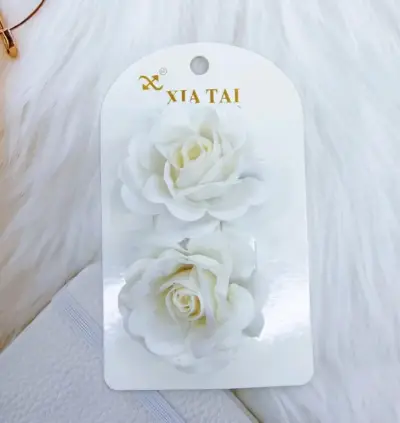 Set de Pinzas para el Cabello con Flores de Tela - miniatura 2
