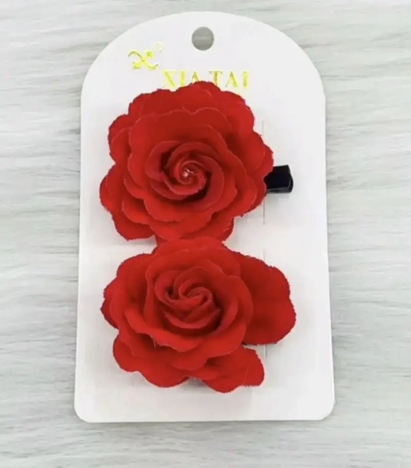 Set de Pinzas para el Cabello con Flores de Tela - 3