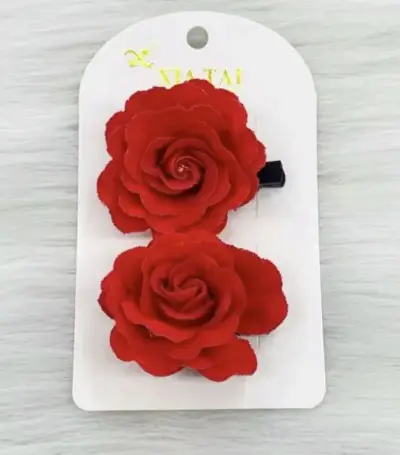 Set de Pinzas para el Cabello con Flores de Tela - miniatura 3
