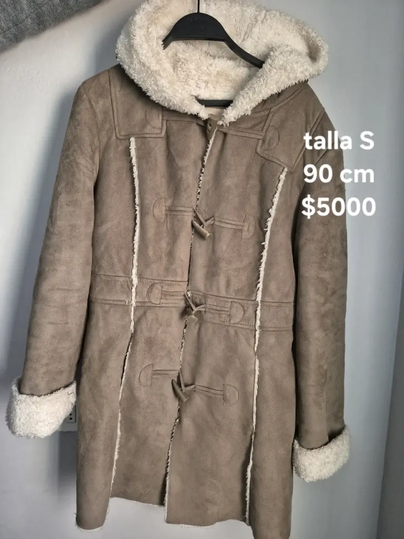 Abrigo de invierno con capucha y forro de lana talla S - 1