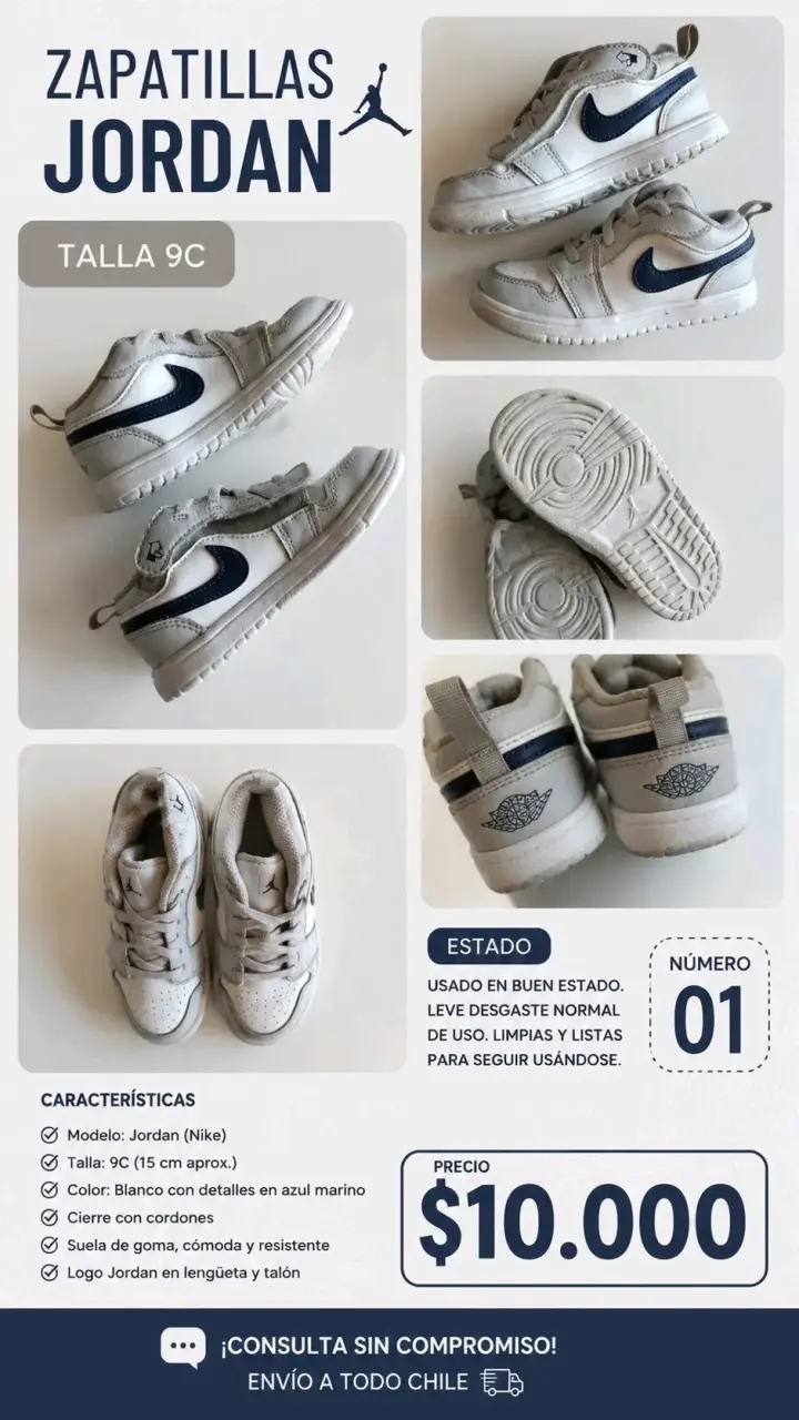 Zapatillas Jordan para niños talla 9C - 1