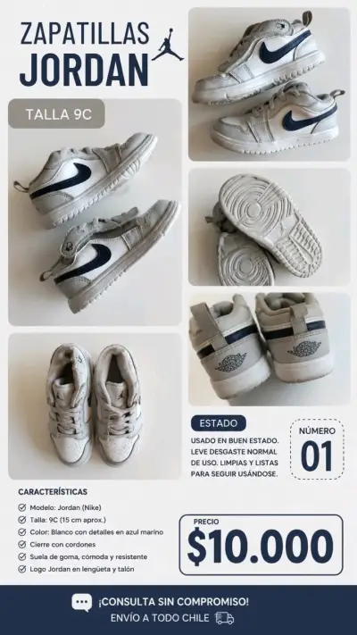 Zapatillas Jordan para niños talla 9C - miniatura 1