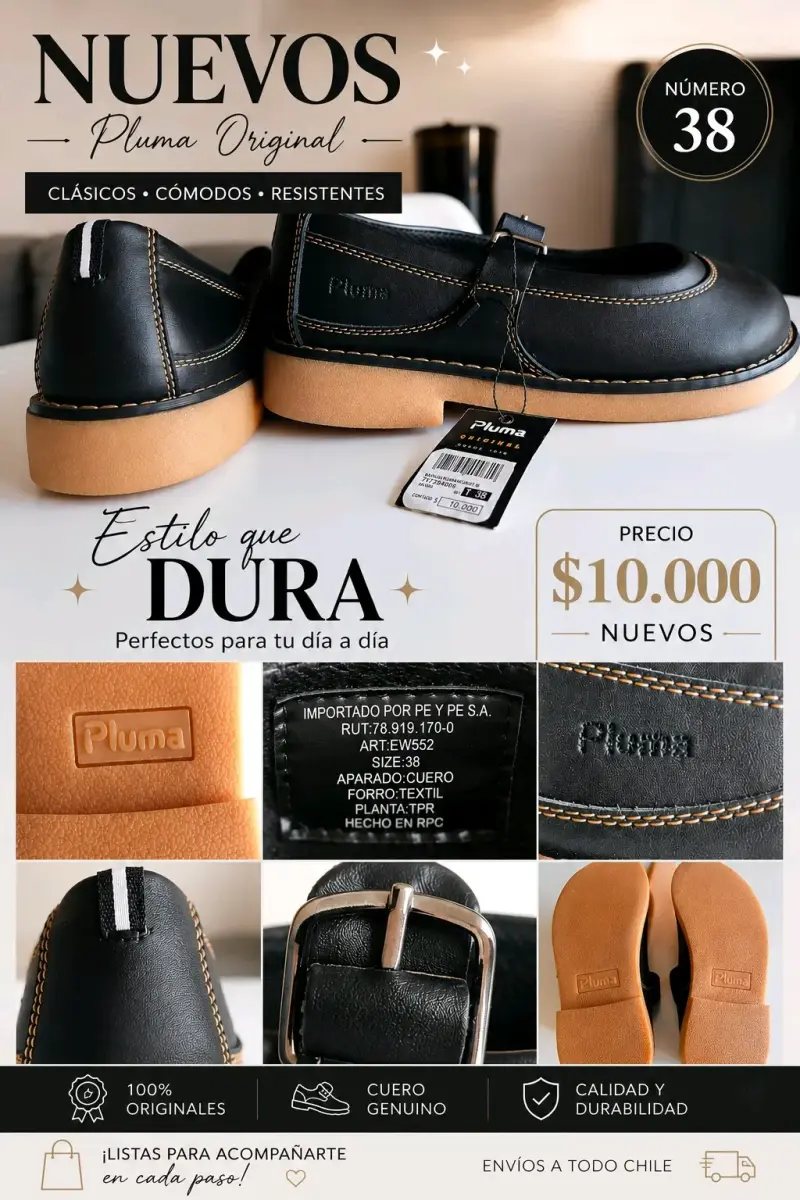 Zapatos de cuero Pluma Original número 38 - 1