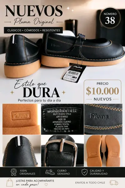 Zapatos de cuero Pluma Original número 38 - miniatura 1
