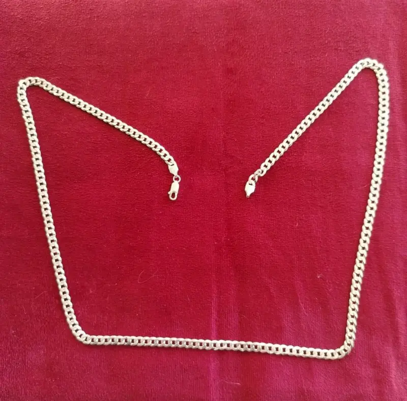 Cadena de plata ley 925 eslabón cubano 67 cm - 2