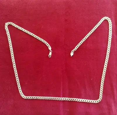 Cadena de plata ley 925 eslabón cubano 67 cm - miniatura 2