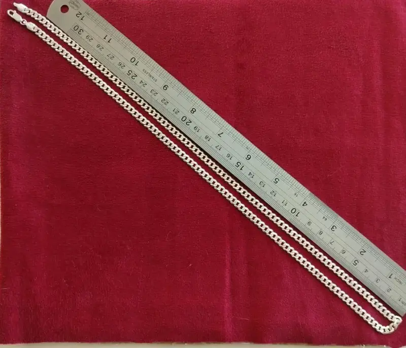 Cadena de plata ley 925 eslabón cubano 67 cm - 3