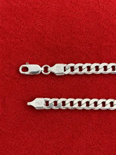 Cadena de plata ley 925 eslabón cubano 67 cm - miniatura 4