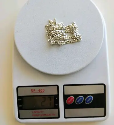 Cadena de plata ley 925 eslabón cubano 67 cm - miniatura 5