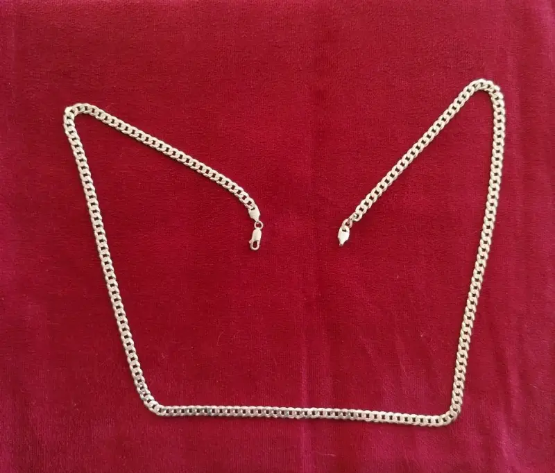Cadena de plata ley 925 eslabón cubano 67 cm - 6