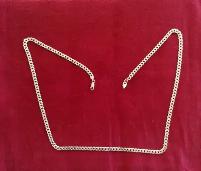 Cadena de plata ley 925 eslabón cubano 67 cm - miniatura 6
