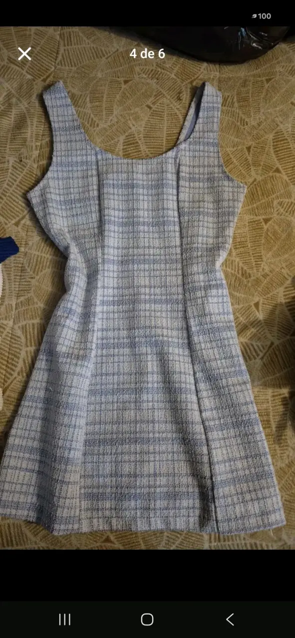 Vestido de tela escocesa sin mangas