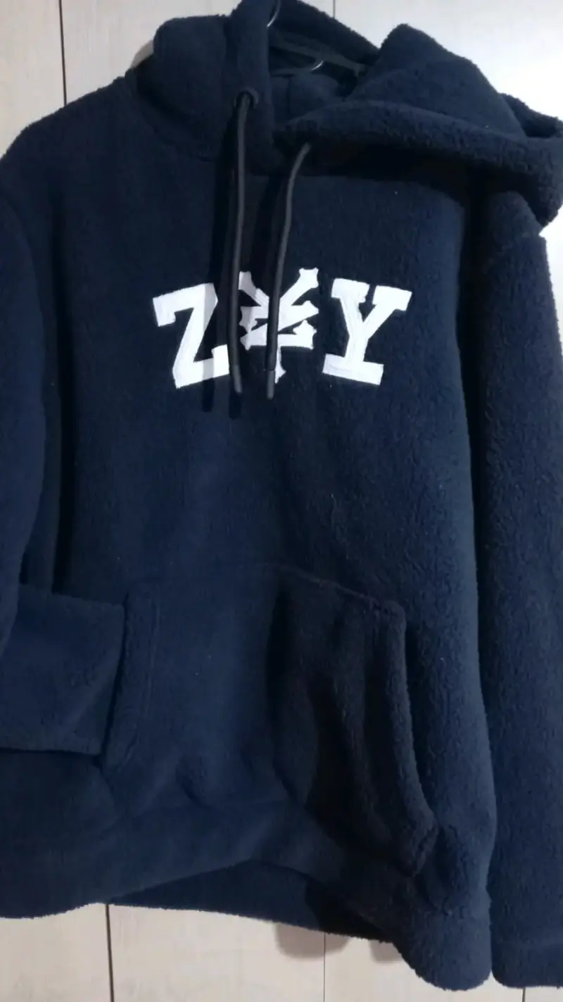 Polerón de lana azul con capucha ZXY