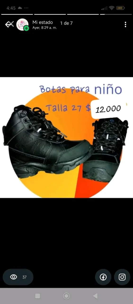 Botas negras para niño talla 27