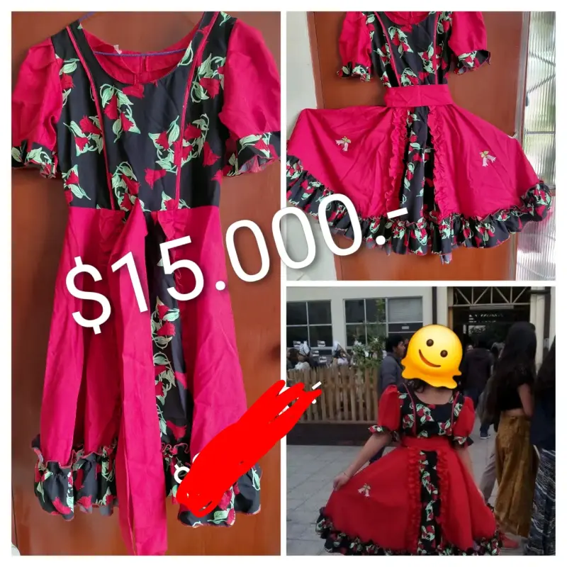 Vestido de huasa chilena rojo y negro