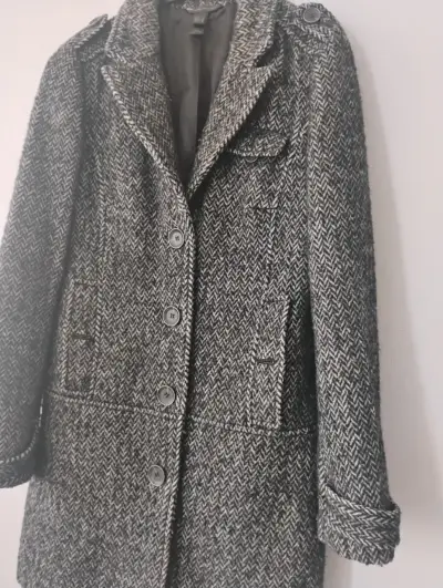 Abrigo de lana gris para mujer - miniatura 1