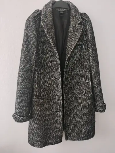 Abrigo de lana gris para mujer - miniatura 3