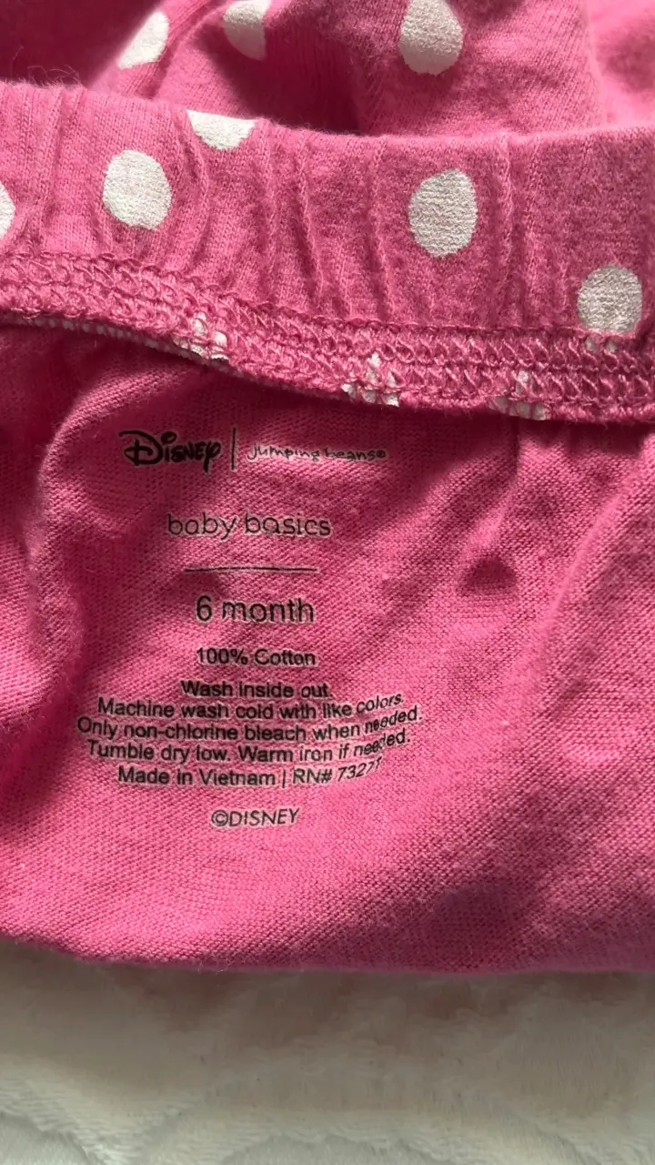 Pantalones de bebé Disney rosados con lunares - 2