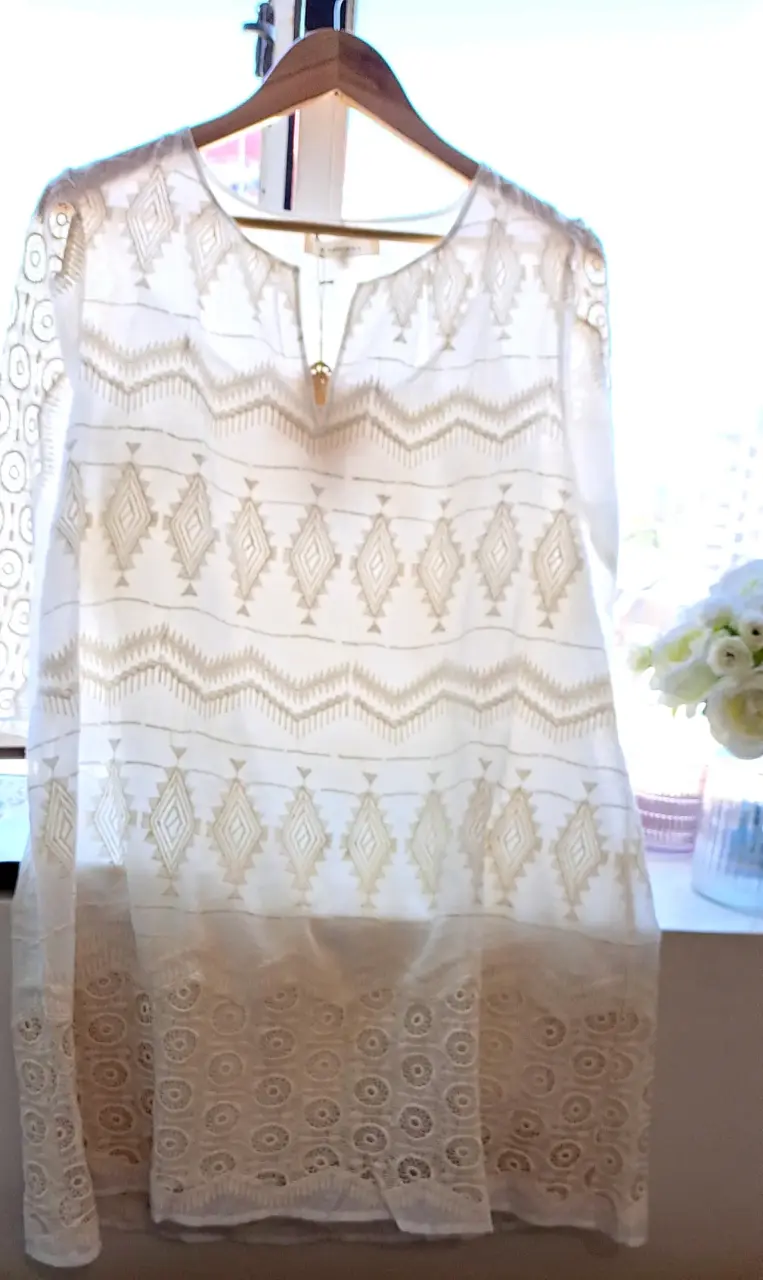 Blusón color marfil, bordado Rapsodia - 4