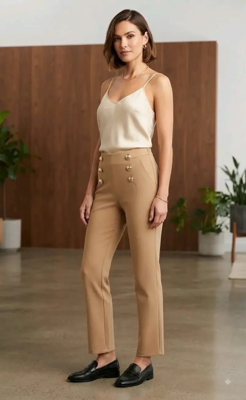 Pantalones beige de mujer - 1