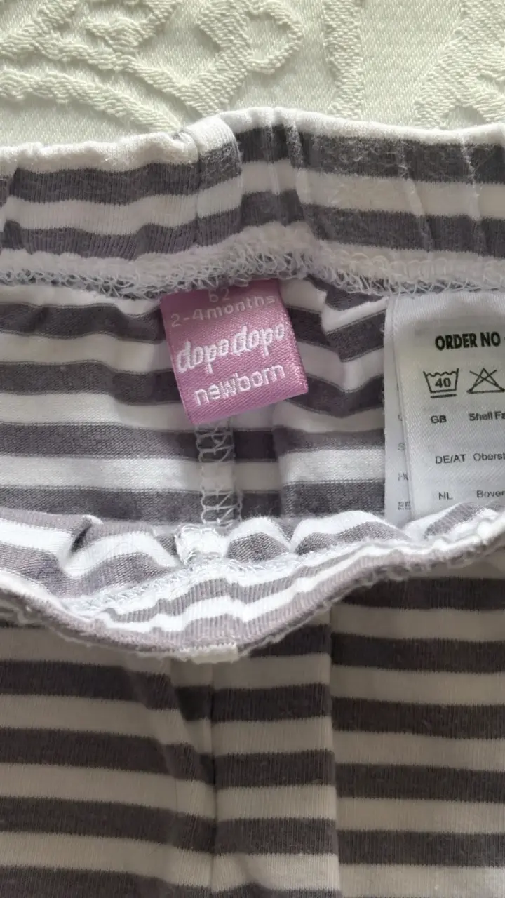 Pantalones de bebé a rayas gris Dopodopo - 2
