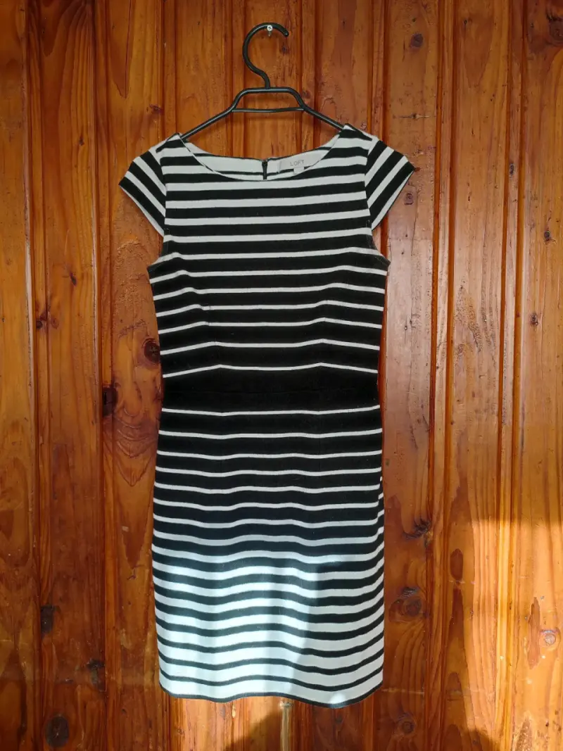 Vestido a rayas blanco y negro Loft - 2