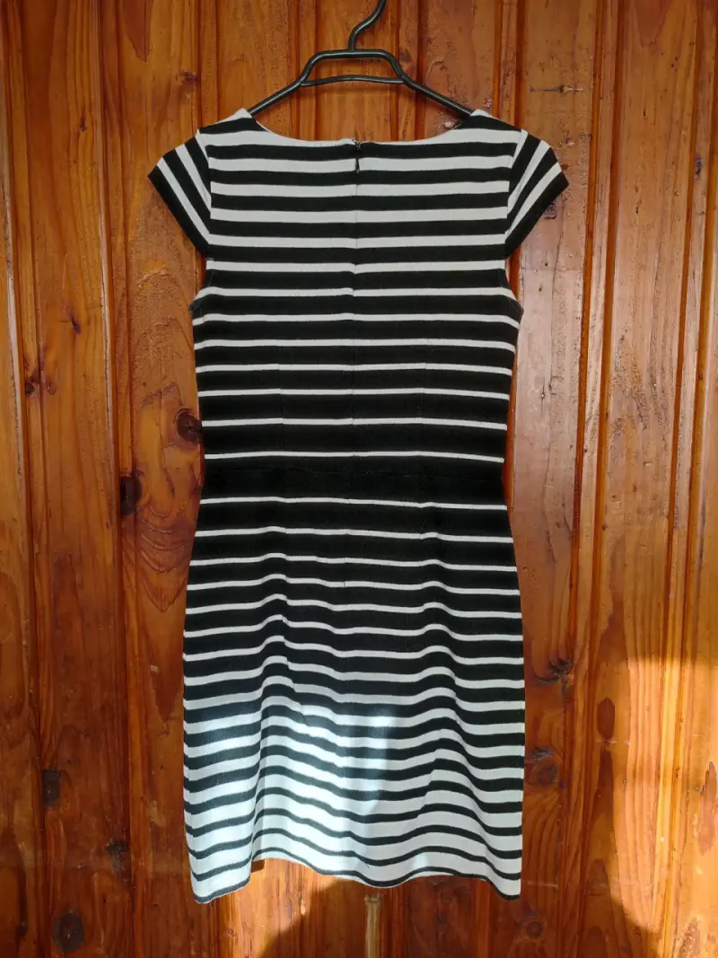 Vestido a rayas blanco y negro Loft - 3