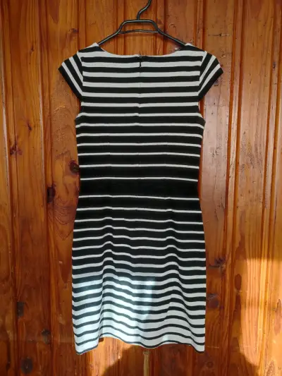 Vestido a rayas blanco y negro Loft - miniatura 3