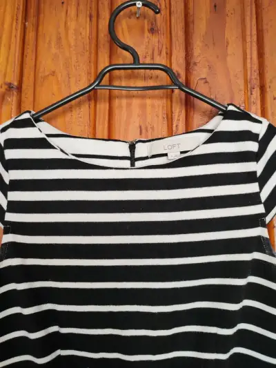 Vestido a rayas blanco y negro Loft - miniatura 4