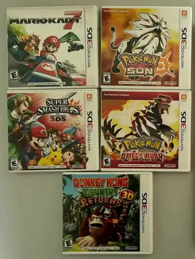 Nintendo 3DS XL azul con juegos y accesorios - miniatura 5