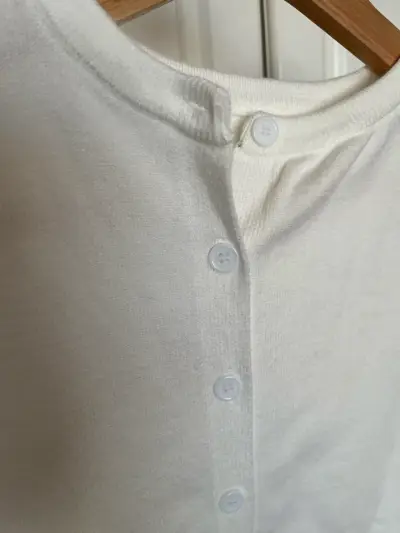 Cardigan blanco de algodón para mujer - miniatura 1