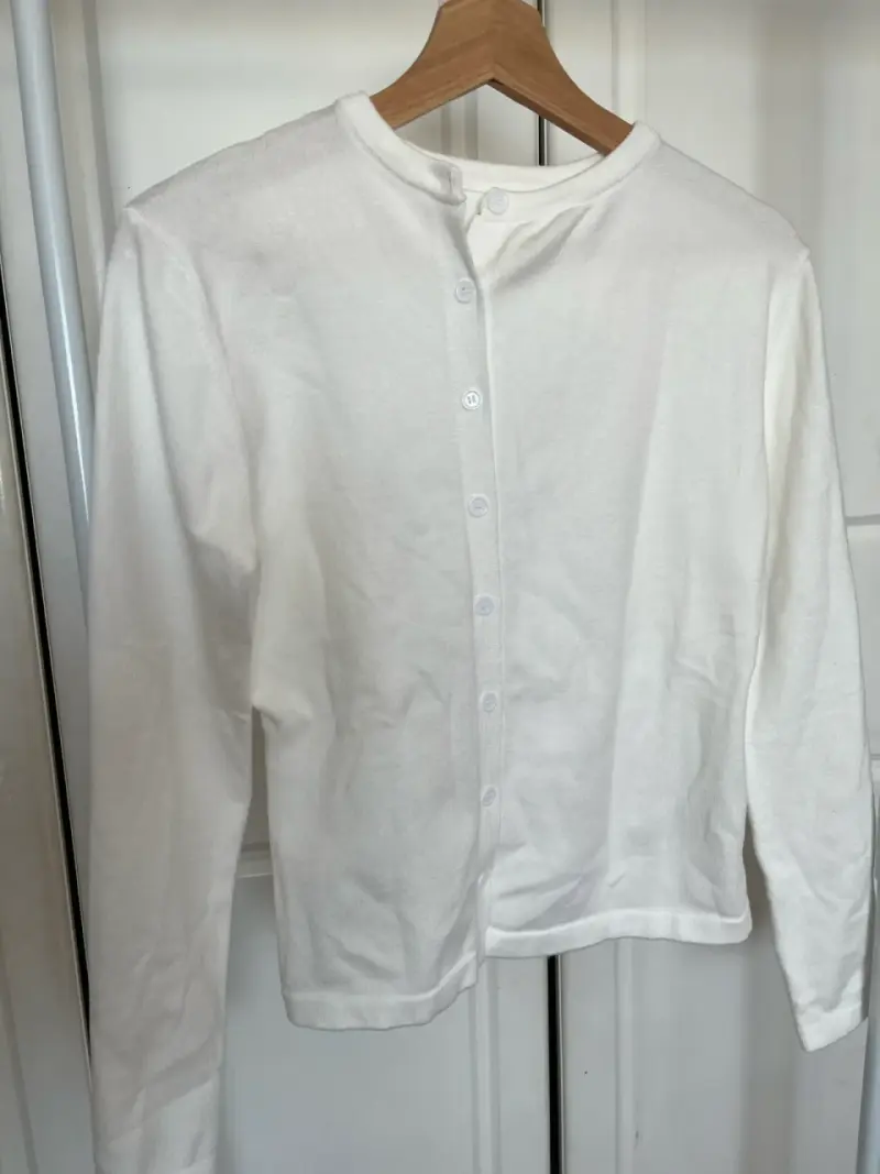 Cardigan blanco de algodón para mujer - 2